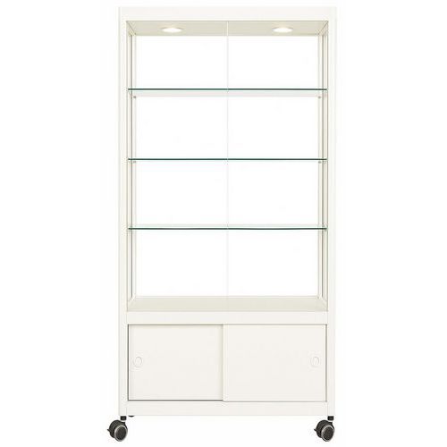 Vitrina con almacenamiento y ruedas - 95×50×200 cm - Sarazino
