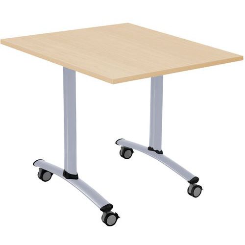 Mesa con tablero laminado cuadrado con eje - Manutan Expert