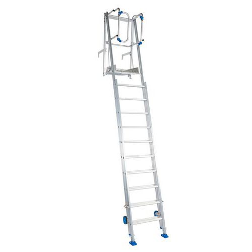 Escalera telescópica para muros prefabricados – de 10 a 18 peldaños – Robusta
