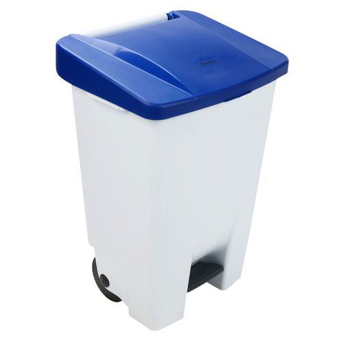 Cubo de basura móvil con pedal - Ergonómico - Recogida selectiva - 80 L - Manutan Expert