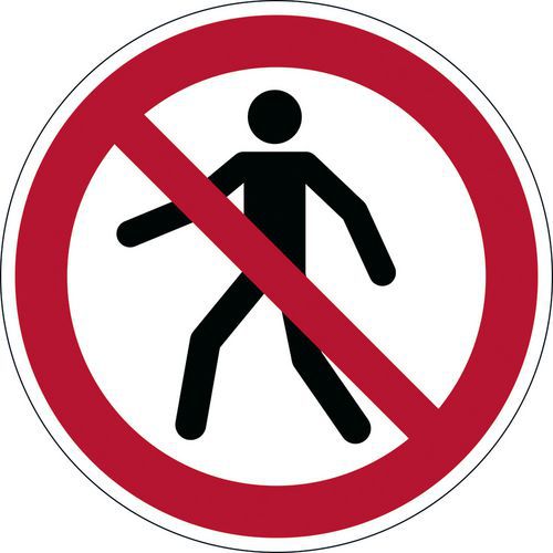 Pictograma adhesivo de marcado en suelo - Prohibido el paso a peatones - Durable