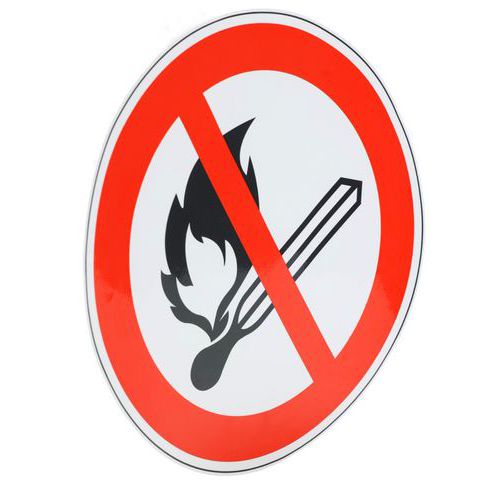 Señal de prohibición de encender fuego adhesiva - Manutan Expert Señal de prohibición de encender fuego adhesiva - Manutan Expert
