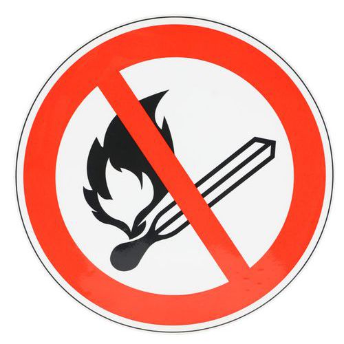 Panel de prohibición - Prohibido encender fuego - Aluminio