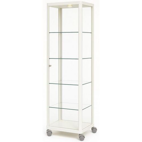 Vitrina de columna con ruedas - 50×50×200 cm - Sarazino Vitrines