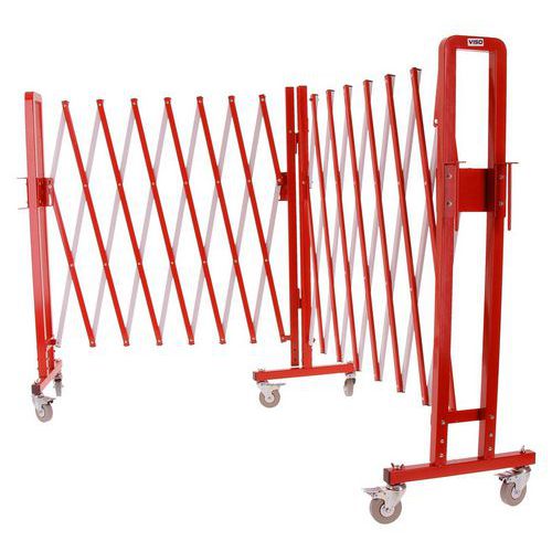 Barrera extensible de metal con ruedas - Viso Barrera extensible de metal con ruedas - Viso