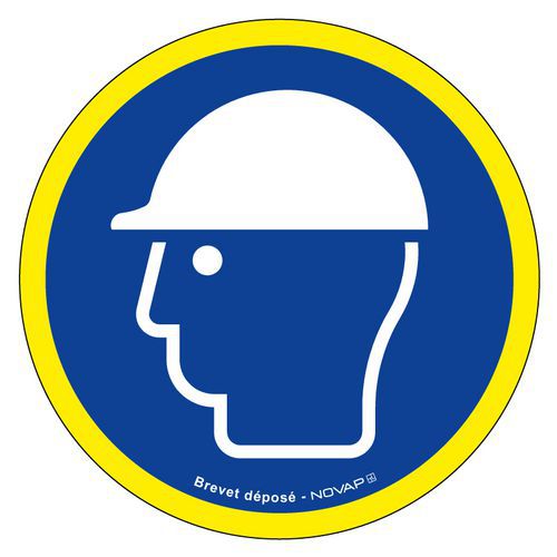 Panel de alta visibilidad: Uso obligatorio del casco - 30 cm- Novap