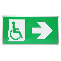 Señal de salida para discapacitados con flecha a la derecha - Aluminio - Manutan Expert