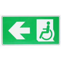 Señal de salida para discapacitados con flecha a la izquierda - Aluminio - Manutan Expert