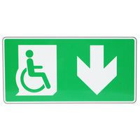 Señal de salida para discapacitados con flecha hacia abajo - Aluminio - Manutan Expert