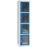 Taquilla con puerta transparente con 4 compartimentos - 500 mm de fondo - Para montar - Manutan