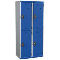 Vestuario 4 compartimentos con perchero Seamline Optimum® - 2 columnas ancho 400 mm - En base - Acial