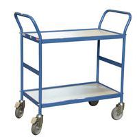 Carrito con bandejas de madera 150 kg - 2 bandejas - Ruedas de goma