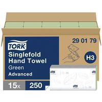 Toallitas de papel verdes Tork Advanced H3 - Plegadas en Z