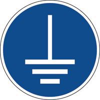 Panel de obligación - Puesta a tierra obligatoria - Adhesivo