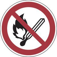 Panel de prohibición - Prohibido encender fuego - Aluminio