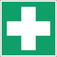 Panel de emergencia y evacuación cuadrado - Primeros auxilios - Rígido