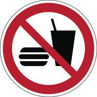 Panel de prohibición - No comer o beber - Rígido