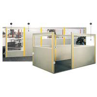 Cerramiento de tabique doble en chapa de acero - Panel semiacristalado - Altura 1,70 m
