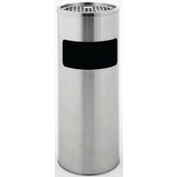 Cubo de basura con cenicero redondo - Inox - 12,5 L