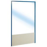 Cerramiento de tabique simple de melamina - Panel acristalado - Altura 1,70 m