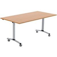 Mesa móvil con plataforma rectangular plegable - Haya
