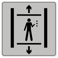 Pictograma de poliestireno ISO 7001 - Ascensor para minusválidos