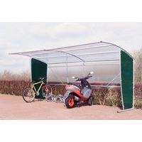 Marquesina para bicicletas rectangular - Adicional con aparcabicicletas de 6 plazas