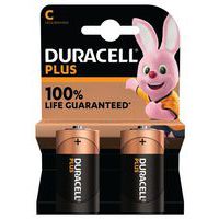 Pila alcalina C Plus 100 % - 2 unidades - Duracell