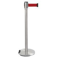 Poste cromado con correa 5 m - Base con ruedas - Manutan Expert