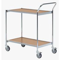 Mesa con ruedas cromada - 2 bandejas - Capacidad 150 kg