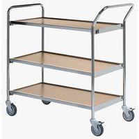 Mesa con ruedas cromada - 3 bandejas - Capacidad 150 kg