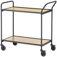 Mesa con ruedas negra - 2 bandejas - Capacidad 150 kg