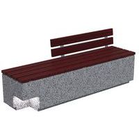 Banco Kube de hormigón con asiento y resp. madera y lámp. LED - Benito