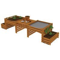 Jardinera y huerto