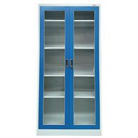 Armario de puerta transparente con 4 estantes, Carga máx.: 200 kg, Material: Acero, Altura total: 1850 mm