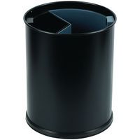 Papelera de recogida selectiva negra de 13 L - 2 cubetas interiores de 6,6 L/3,3 L - Probbax