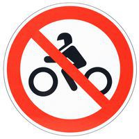 Señal de acceso prohibido a motos, de aluminio, 350 mm - Manutan Expert