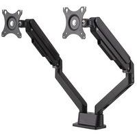 Brazo articulado y ergonómico negro para pantalla doble - Manutan Expert