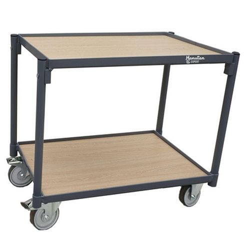 Carro con bandejas de madera para cajas - Capacidad 250 kg - Manutan Expert