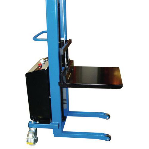 Plataforma adaptable sobre las horquillas de una apiladora manual Plataforma adaptable sobre las horquillas de una apiladora manual