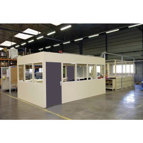 Cerramiento de tabique doble de chapa de acero - Panel acristalado (8 mm) - Altura 2,5 m Cerramiento de tabique doble de chapa de acero - Panel acristalado (8 mm) - Altura 2,5 m