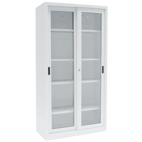 Armario con puertas correderas CH - Con vitrina - Ancho cm - Manutan - Manutan.es