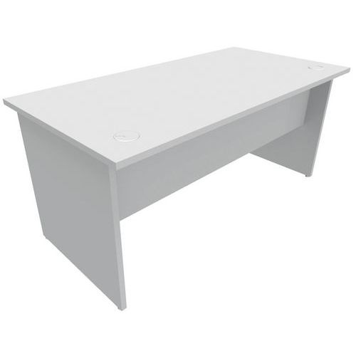 Mesa de oficina recta - Patas panel - Gris - Manutan - Manutan.es Mesa de oficina recta - Patas panel - Gris - Manutan - Manutan.es