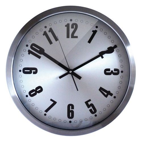 Reloj de pared de acero inox.
