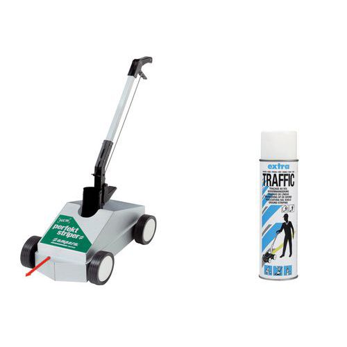Marcadora de líneas Perfekt Striper®+ 1 aerosol Traffic extrablanco - Ampère Marcadora de líneas Perfekt Striper®+ 1 aerosol Traffic extrablanco - Ampère