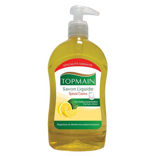 Jabón líquido de cocina Topmain limón - Frasco dispensador 500 ml Jabón líquido de cocina Topmain limón - Frasco dispensador 500 ml