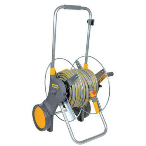 Dispensador móvil con ruedas equipado con una manguera de 15 mm de ø x 25 m - Hozelock