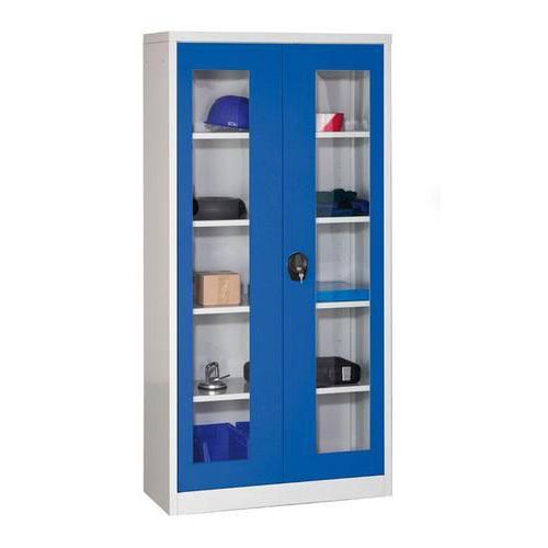 Armario de taller con puertas con cristal