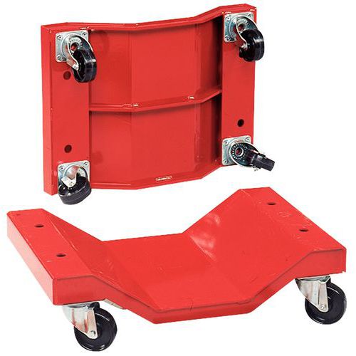 Lote de 2 rodillos para cargas largas - Ruedas de nailon - Capacidad 1000 kg Lote de 2 rodillos para cargas largas - Ruedas de nailon - Capacidad 1000 kg
