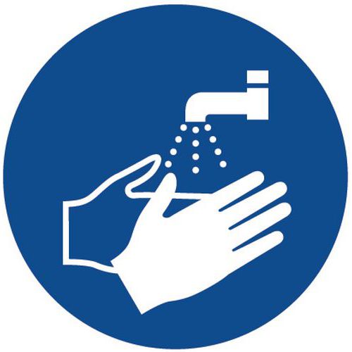 Panel de obligación - Lavarse las manos - Aluminio
